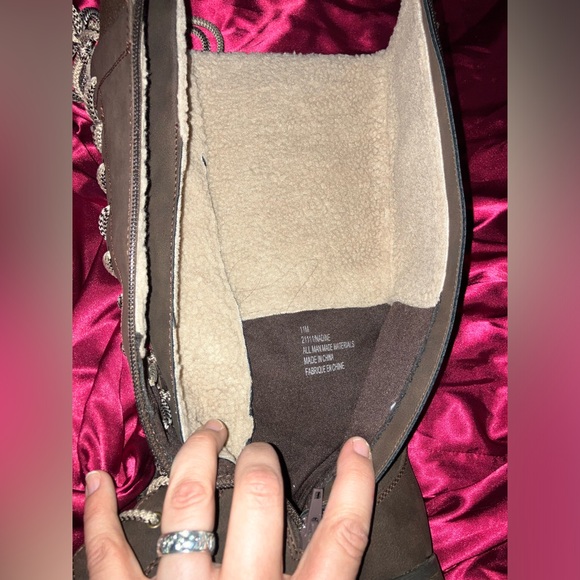 Maurices women’s brown knee-high zippered boots faux fur interior sz 11 EUC - Picture 5 of 7